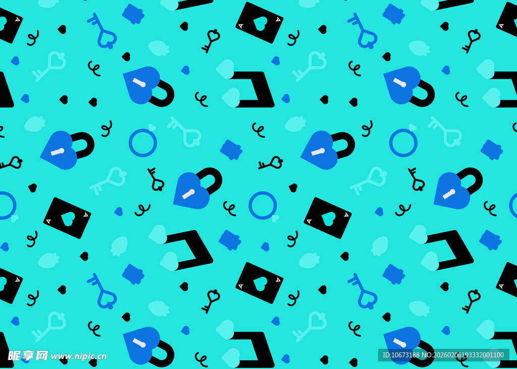 科技元素蓝绿色无缝图案