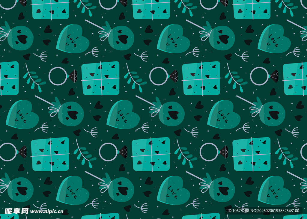 青绿色几何图案无缝背景