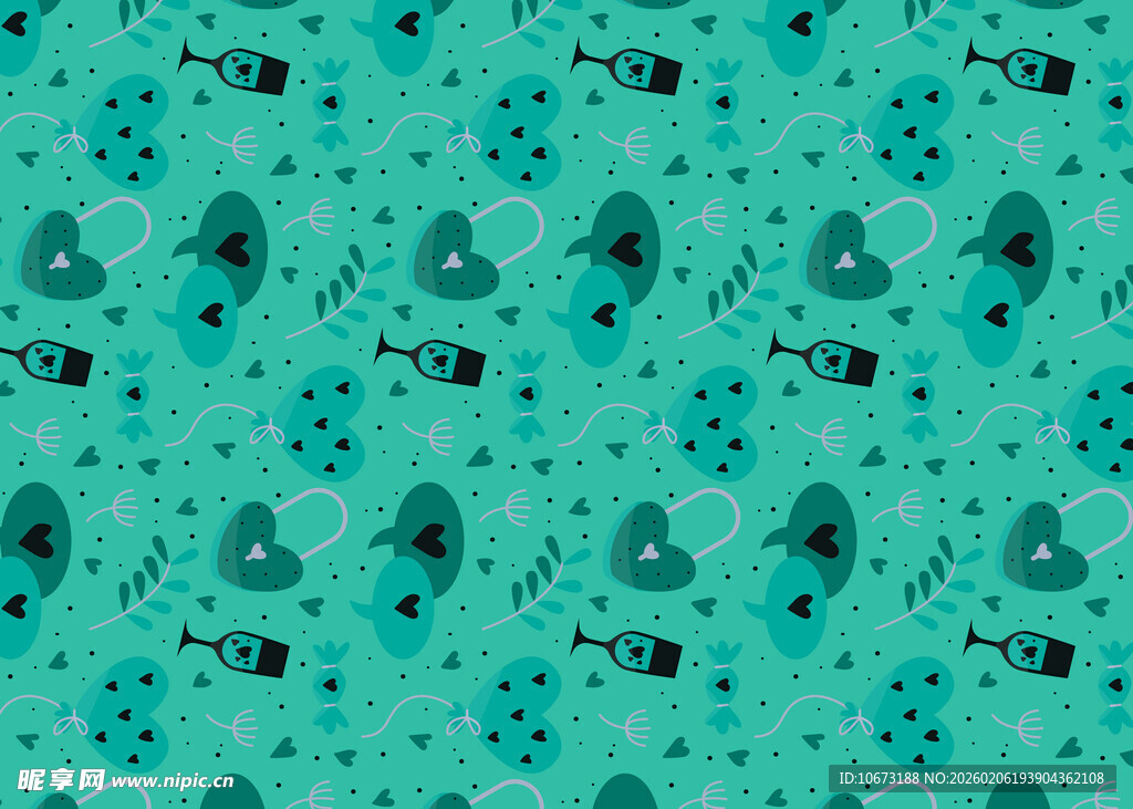 蓝绿色动物图案背景纹理