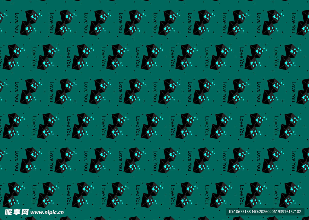 绿色背景上的黑色图案元素