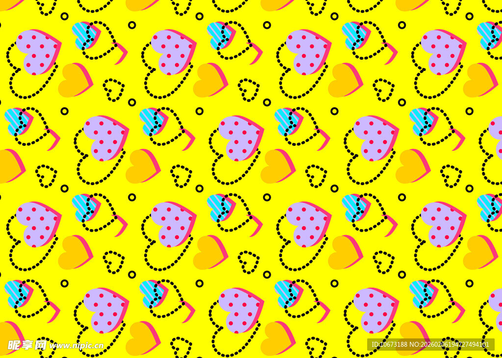 黄色背景蘑菇等元素图案