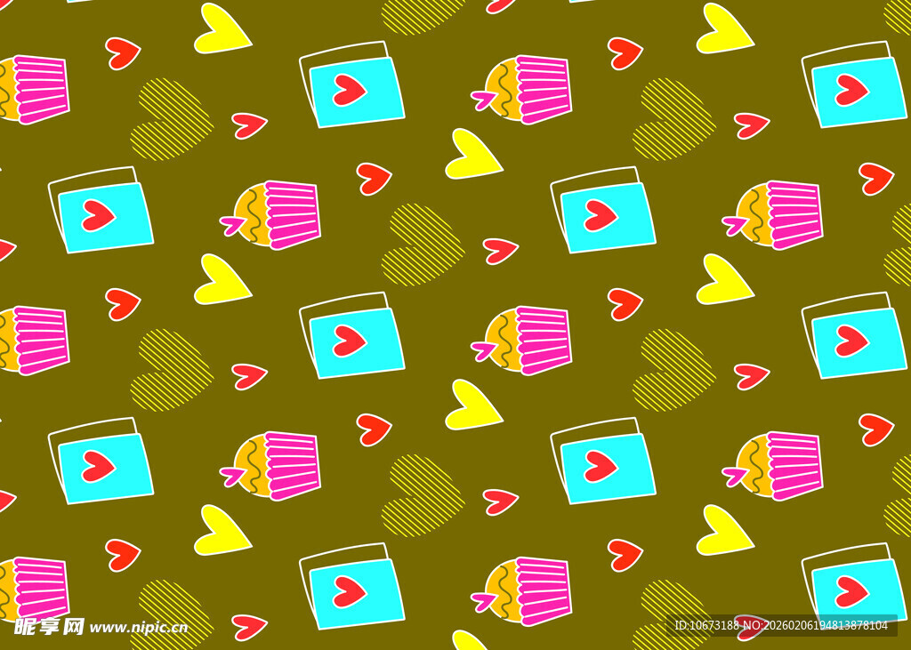 多彩相机爱心图案背景