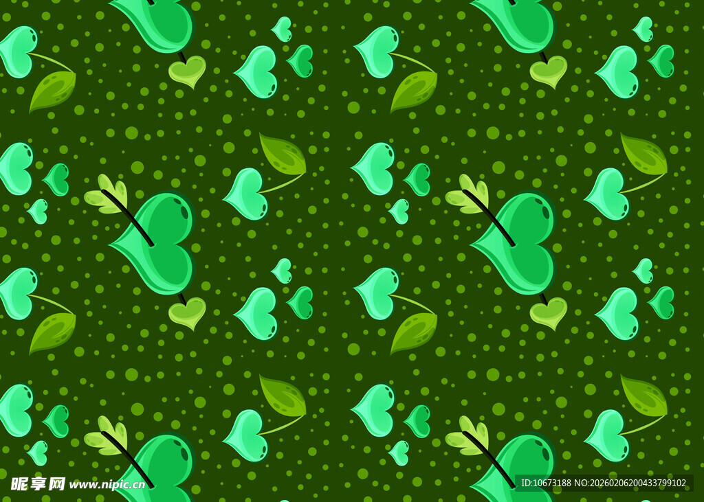 绿色三叶草图案背景