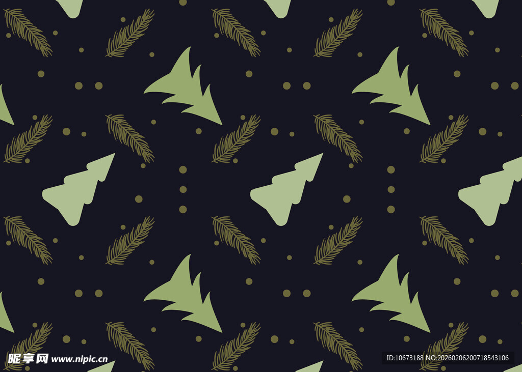 深底浅绿色圣诞树图案