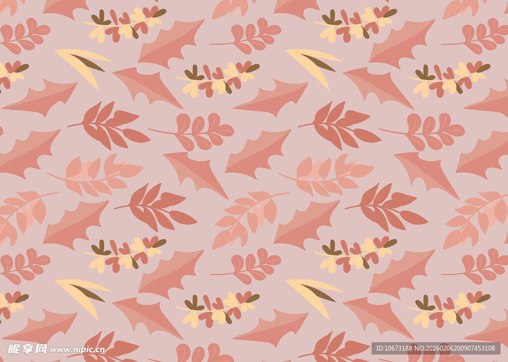 粉色树叶花卉图案背景