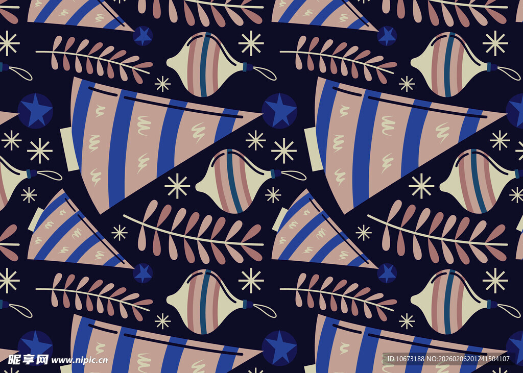 几何航海风图案布料