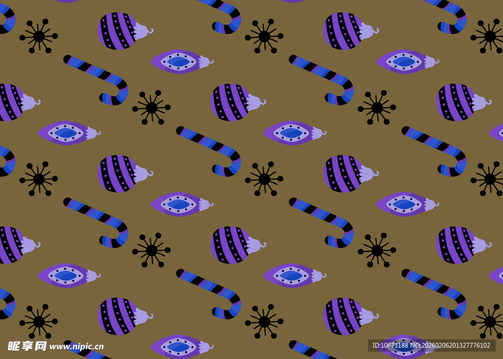 棕色底蓝紫图案装饰纹理