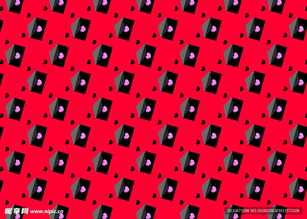 红色底黑色图案几何纹理