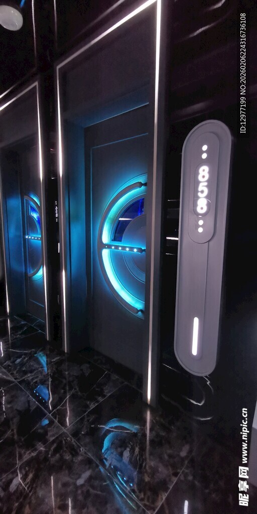 炫酷科技感的电子门设备展示