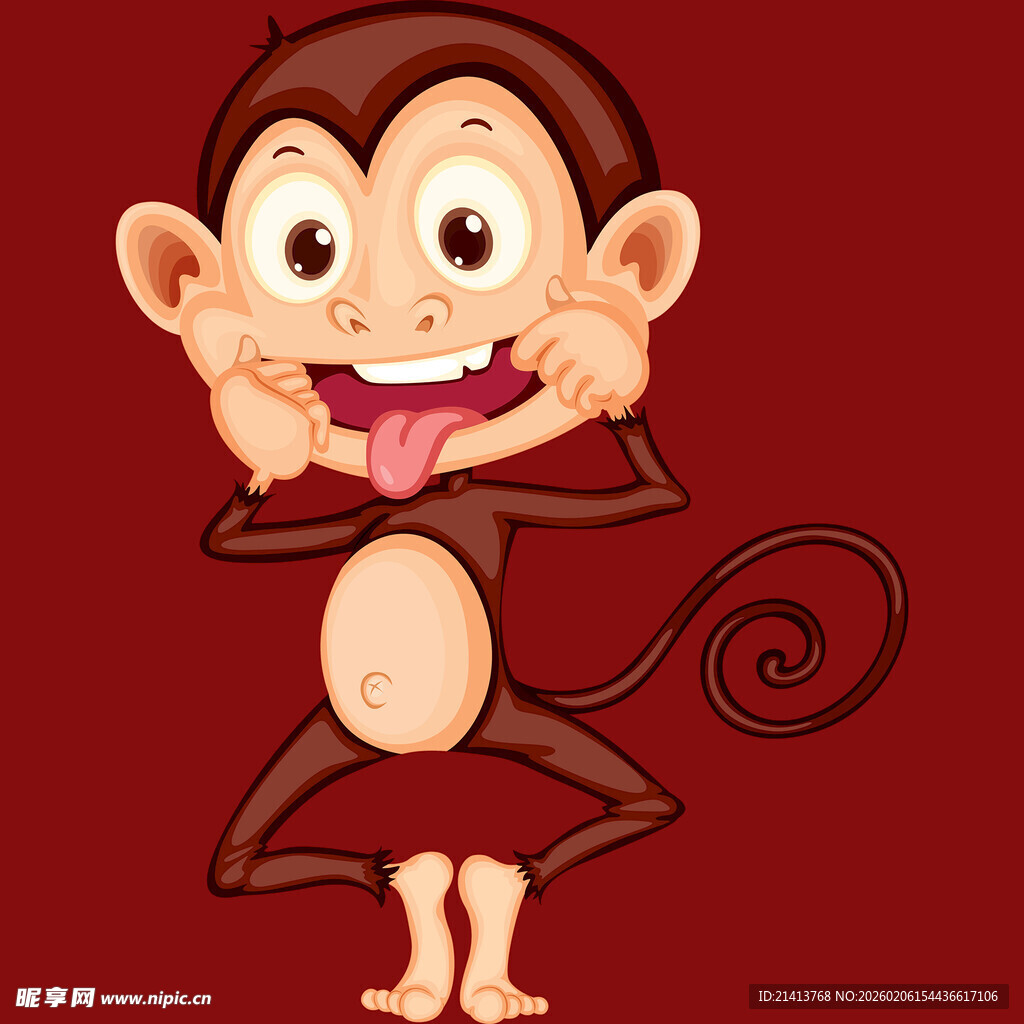 俏皮小猴做鬼脸