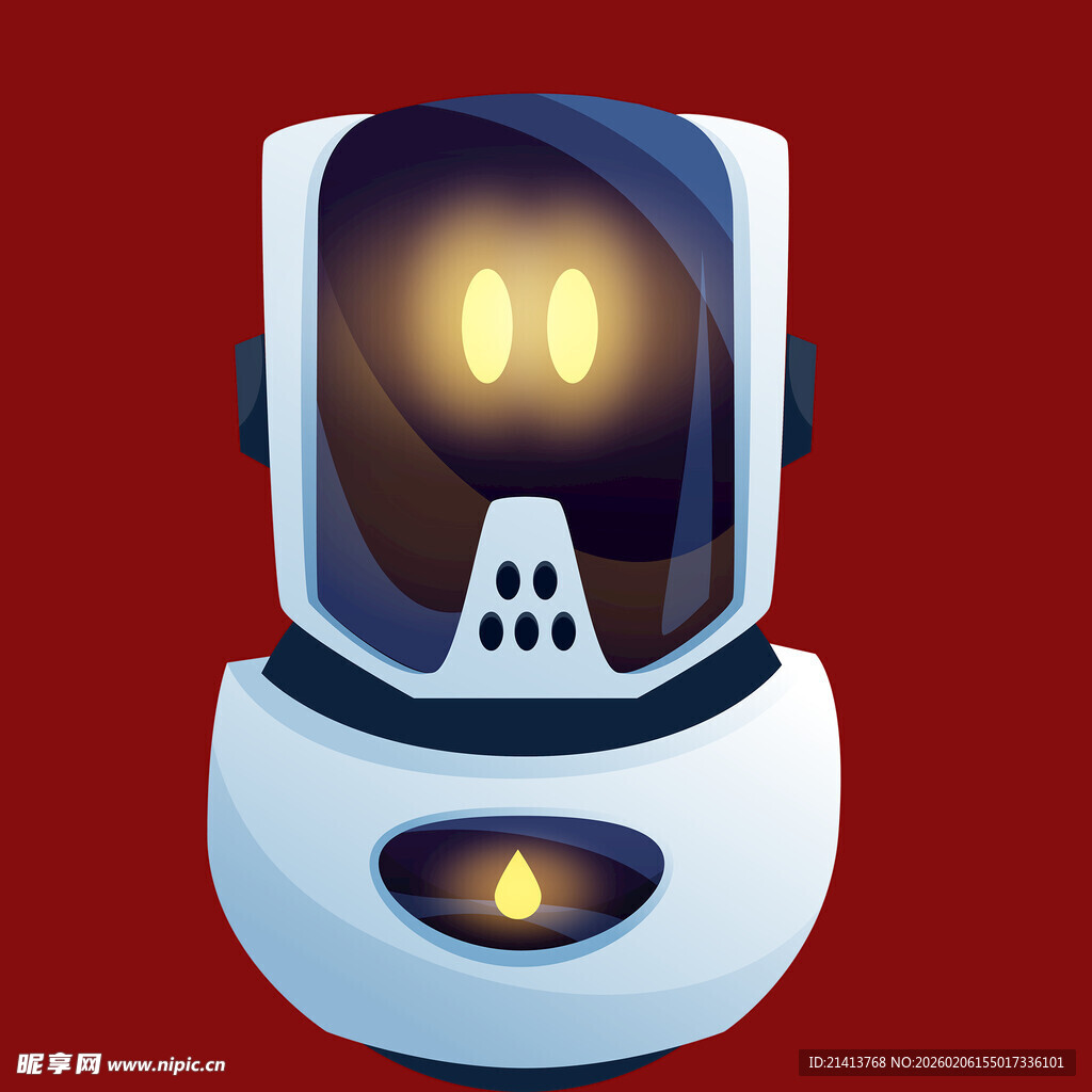 可爱机器人头部形象展示