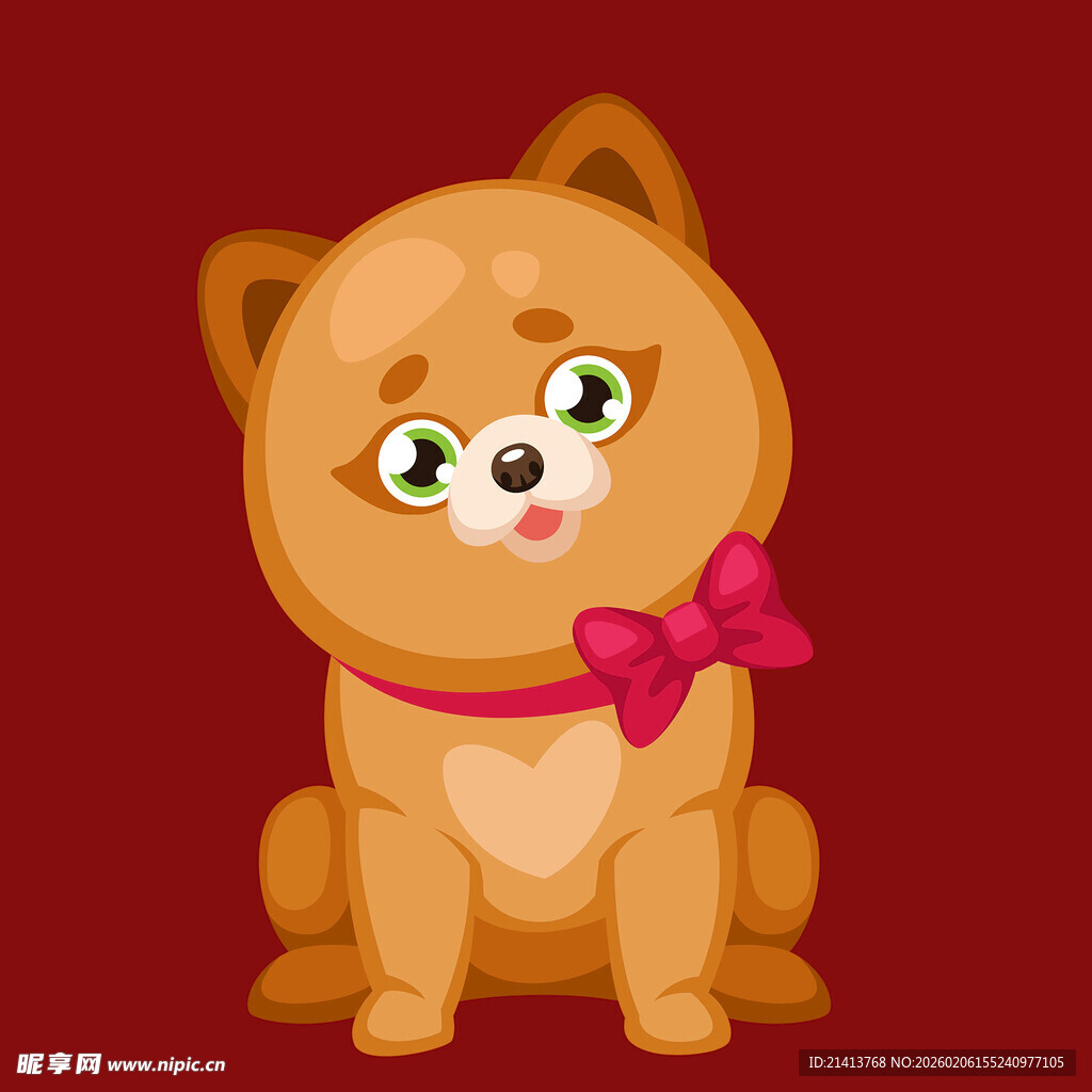 戴蝴蝶结的可爱小狗