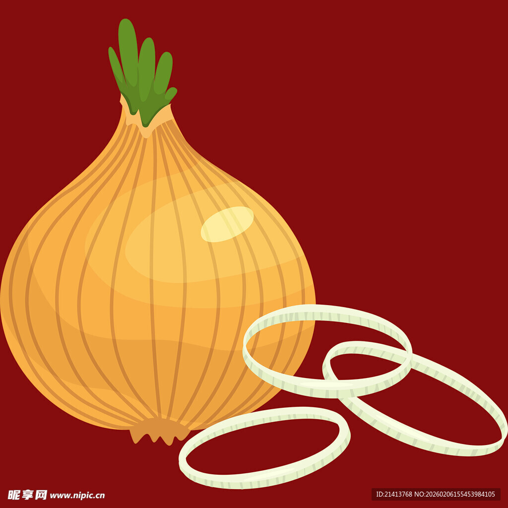 黄洋葱与洋葱圈特写