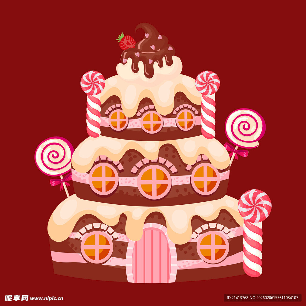 梦幻三层糖果巧克力蛋糕