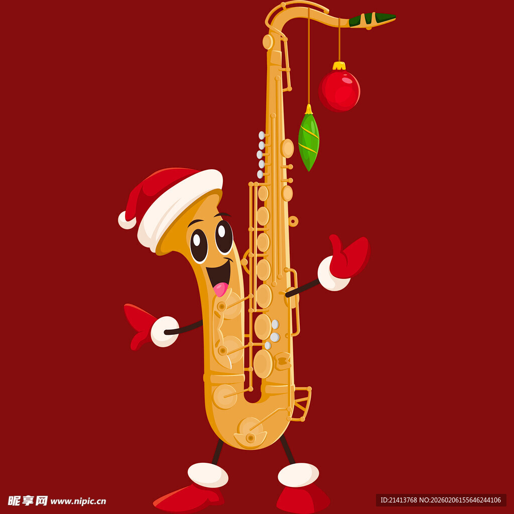 圣诞萨克斯卡通形象
