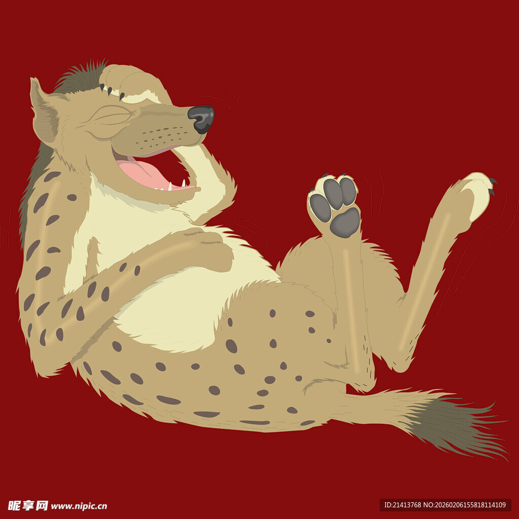 躺卧的卡通鬣狗