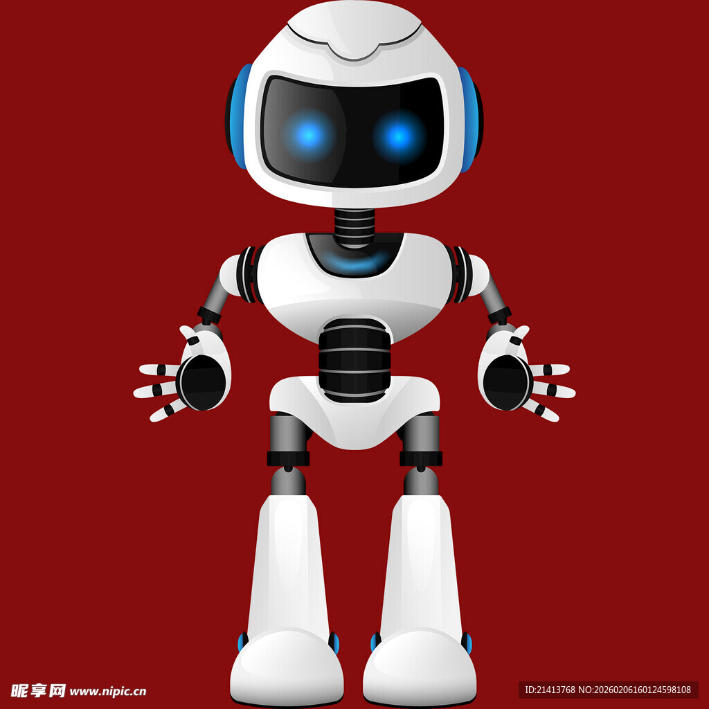 可爱白色机器人形象展示