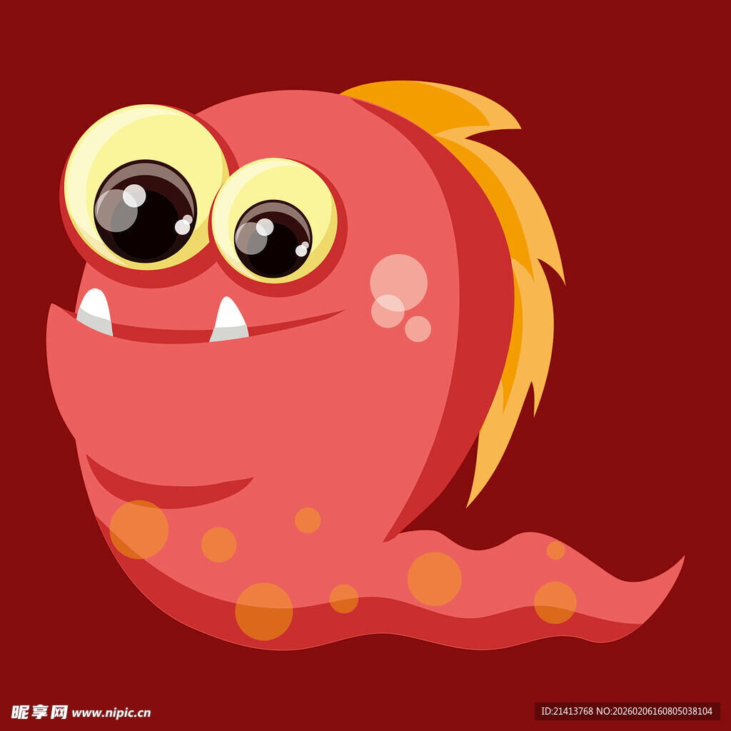 可爱卡通粉色小怪兽