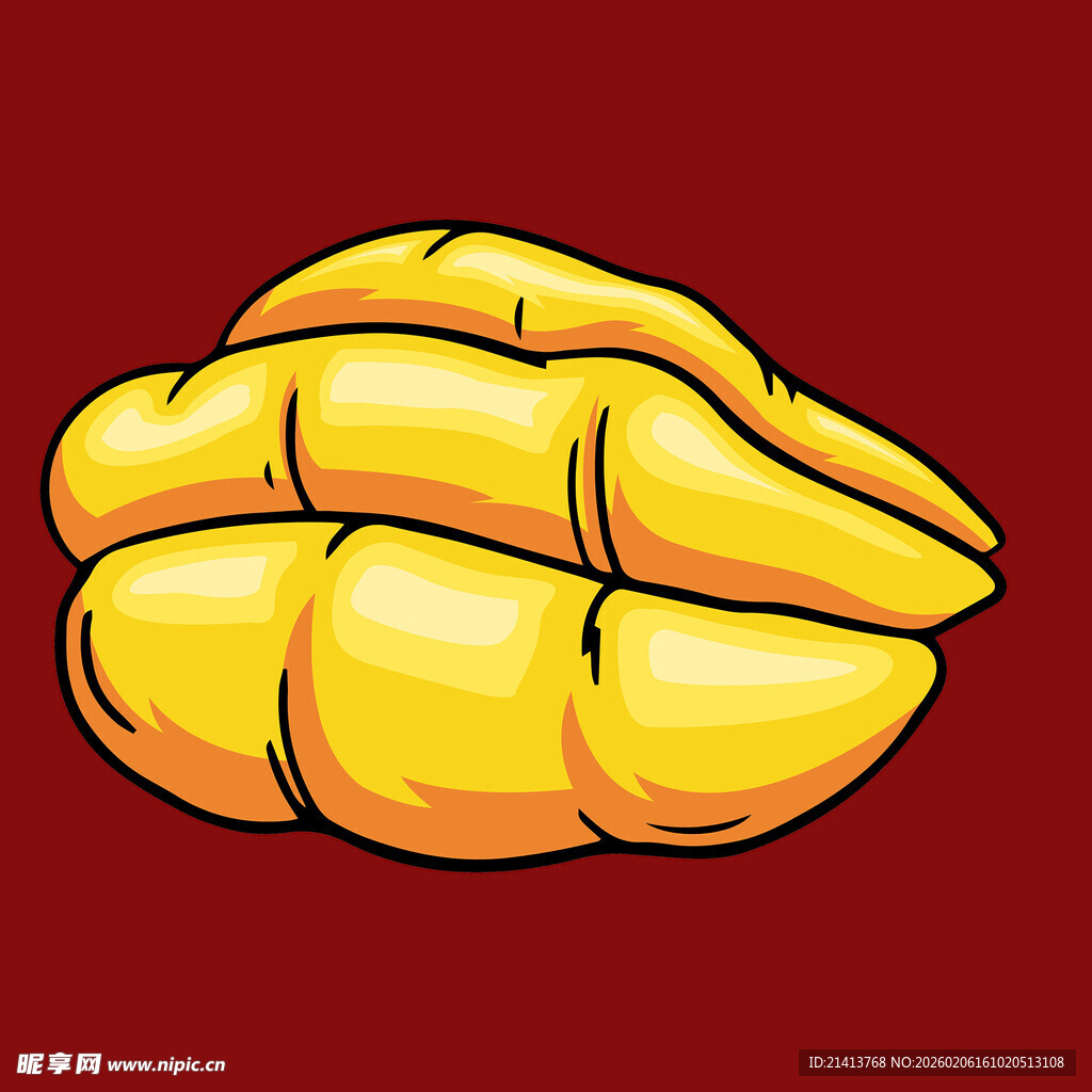 卡通风格的黄色芒果插画