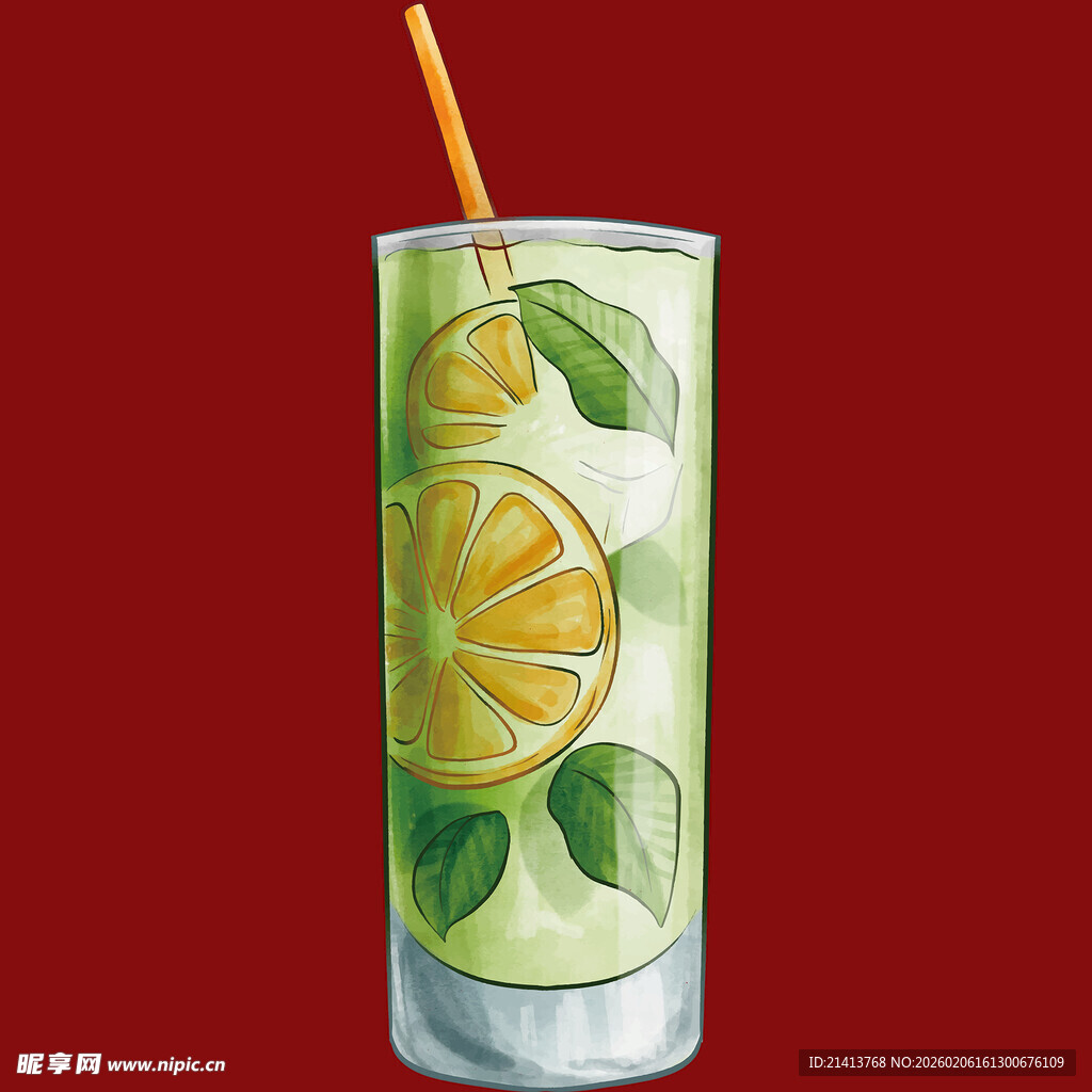 清新柠檬薄荷冰饮