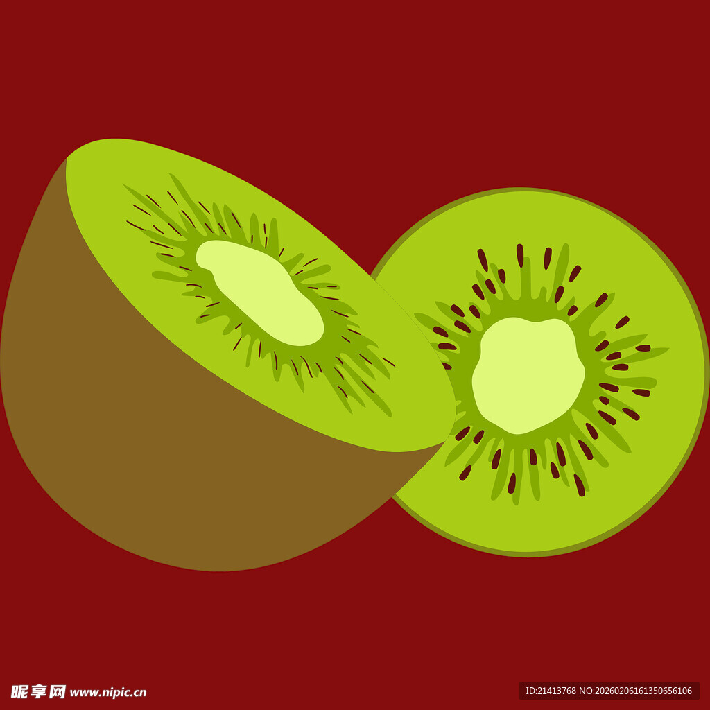 切开的猕猴桃形象插画