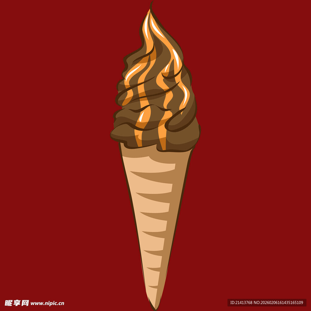 巧克力焦糖冰淇淋甜筒