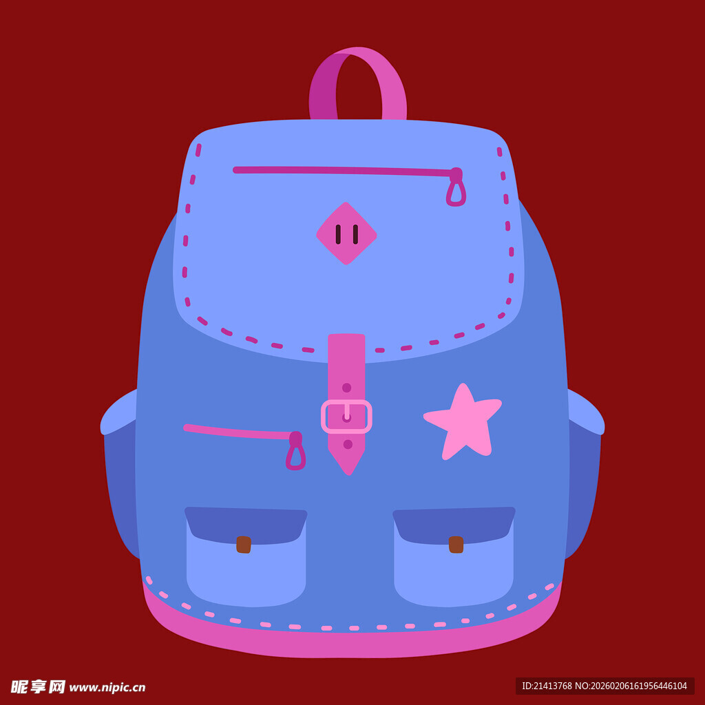 可爱蓝色卡通儿童小背包