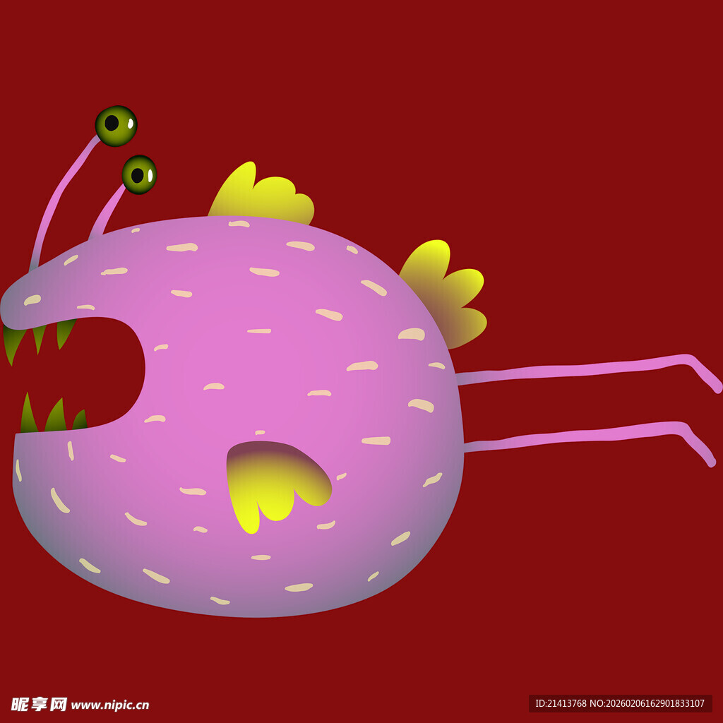 紫色卡通外星生物形象