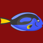 蓝色热带鱼卡通形象