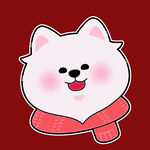 可爱戴围巾的卡通小狗