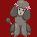 戴蝴蝶结的可爱贵宾犬