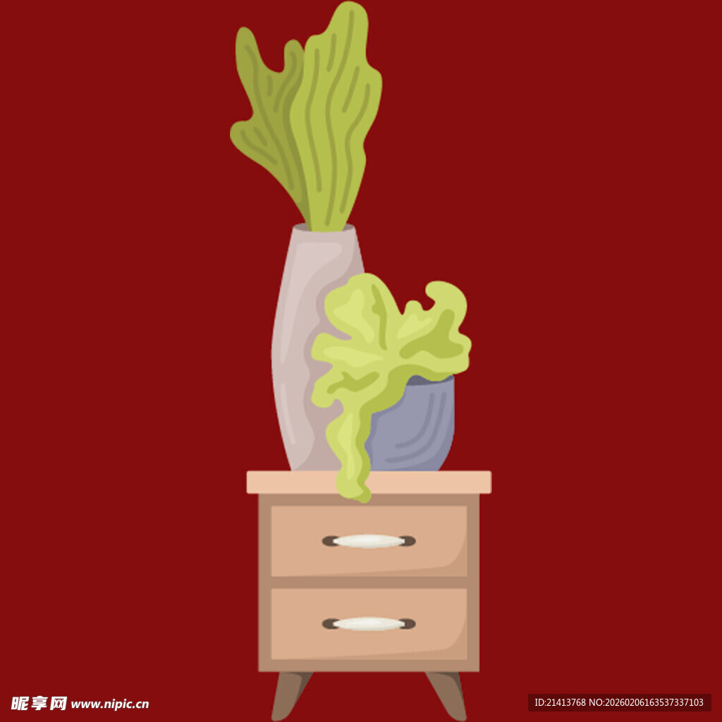 桌上绿植摆件清新小景