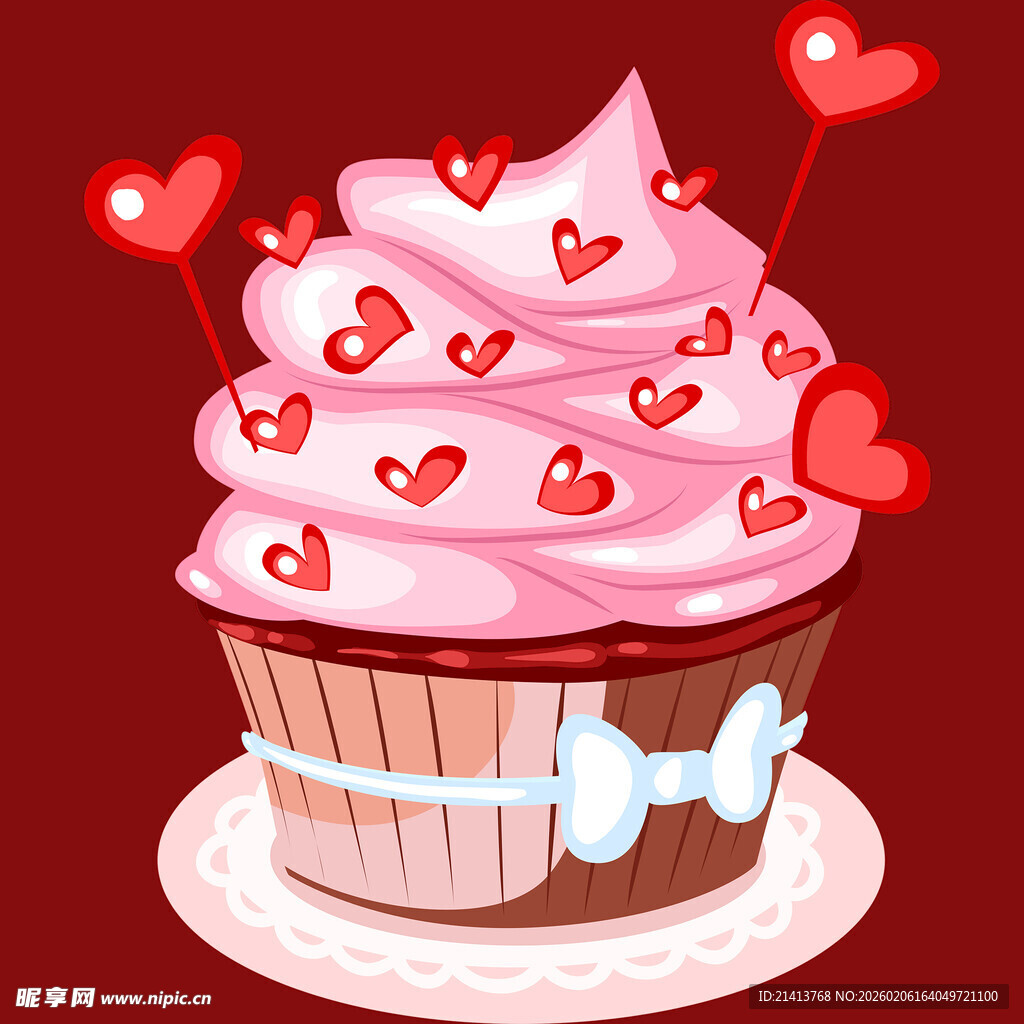 甜蜜爱心纸杯蛋糕