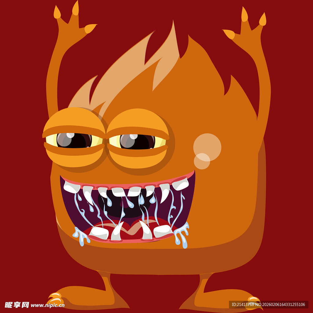 搞怪火焰怪物形象