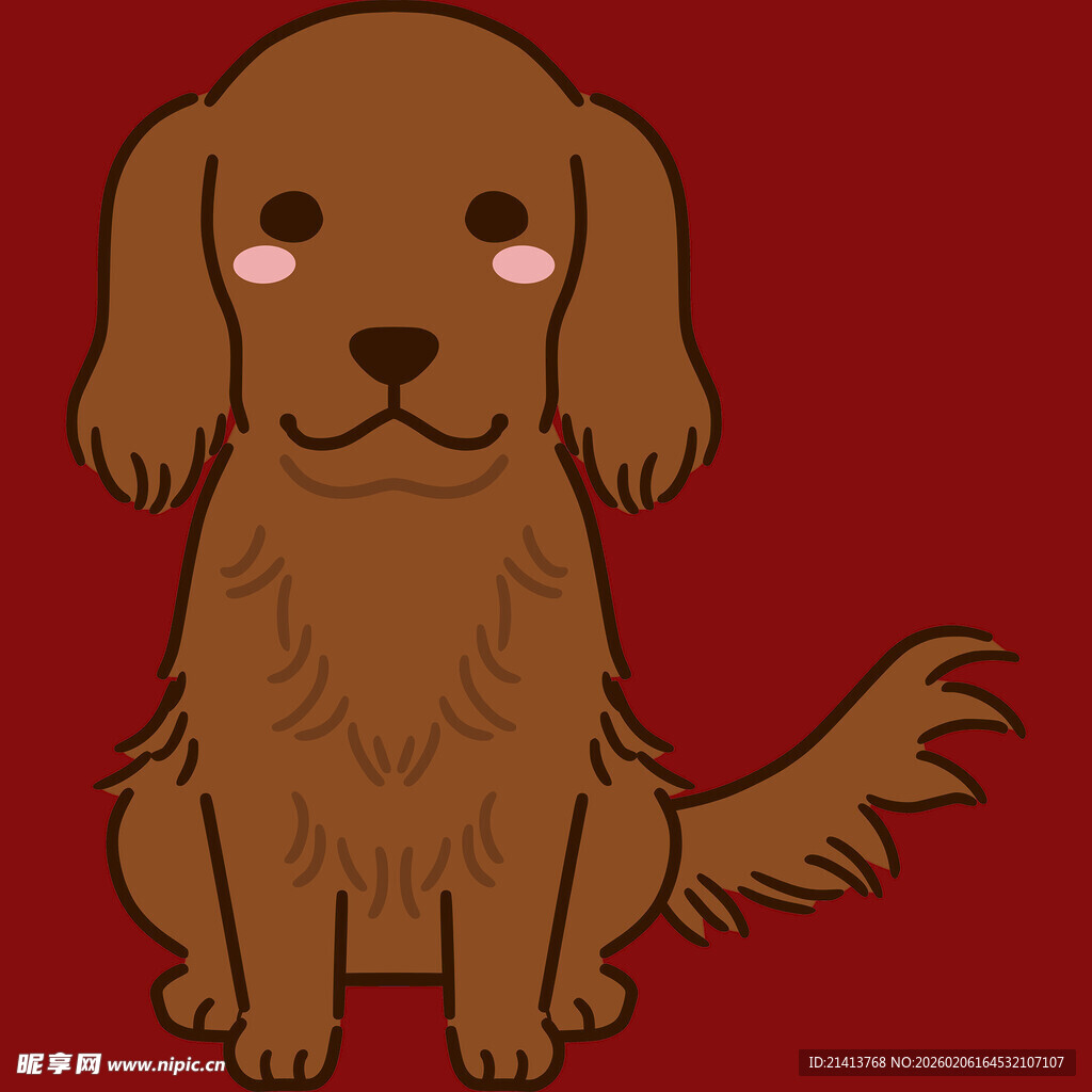 可爱棕色小狗卡通形象