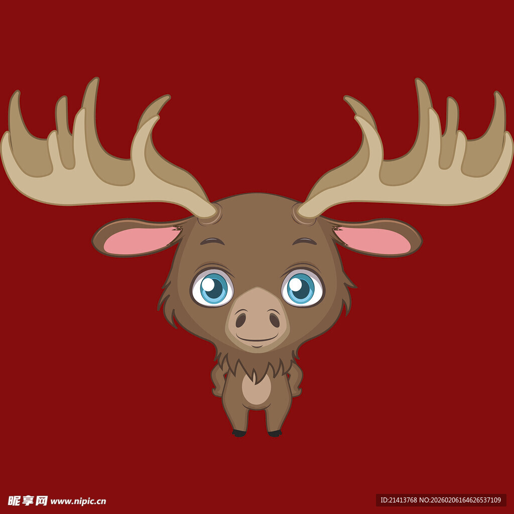 可爱卡通驯鹿头像