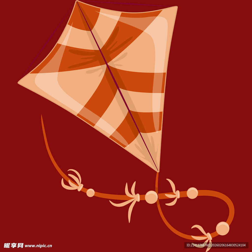 复古风格几何图案风筝