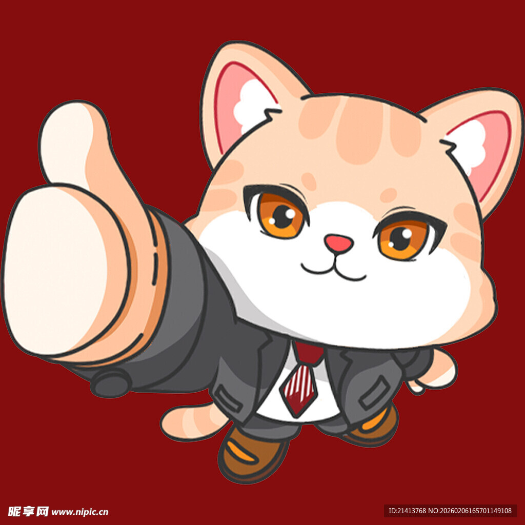 商务风猫咪点赞