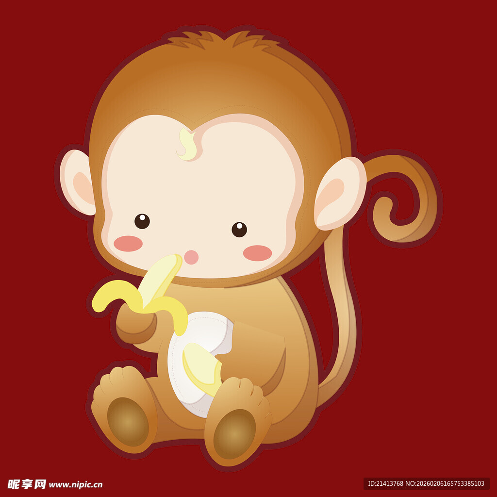 可爱小猴吃香蕉