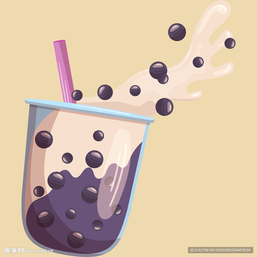 蓝莓饮品气泡涌动瞬间