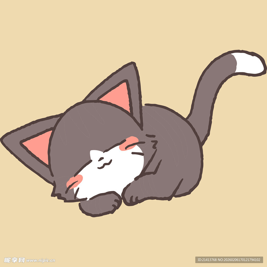 趴着的可爱猫咪