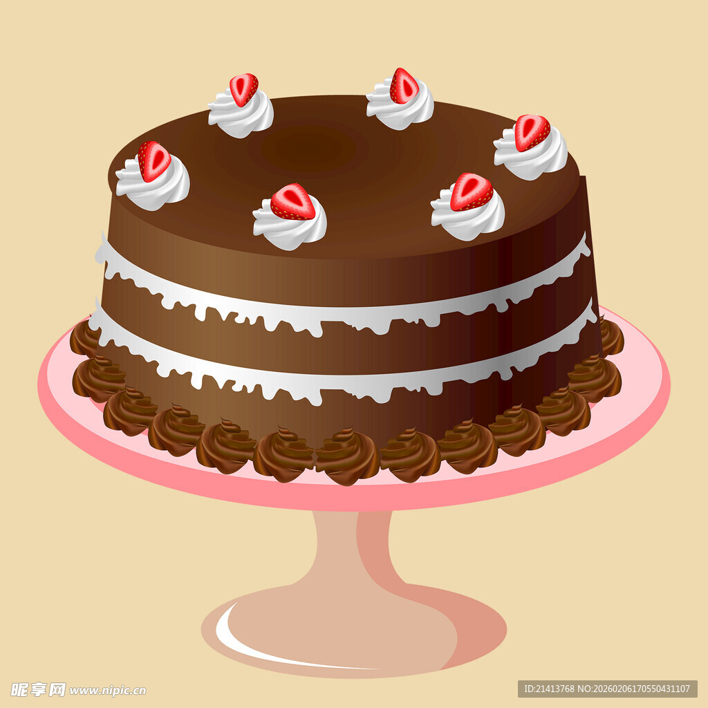 巧克力双层蛋糕装饰精美