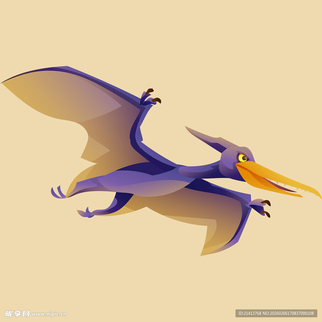 飞翔的紫色翼龙