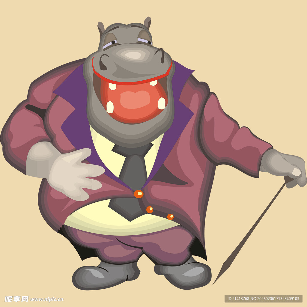 穿西装的河马绅士