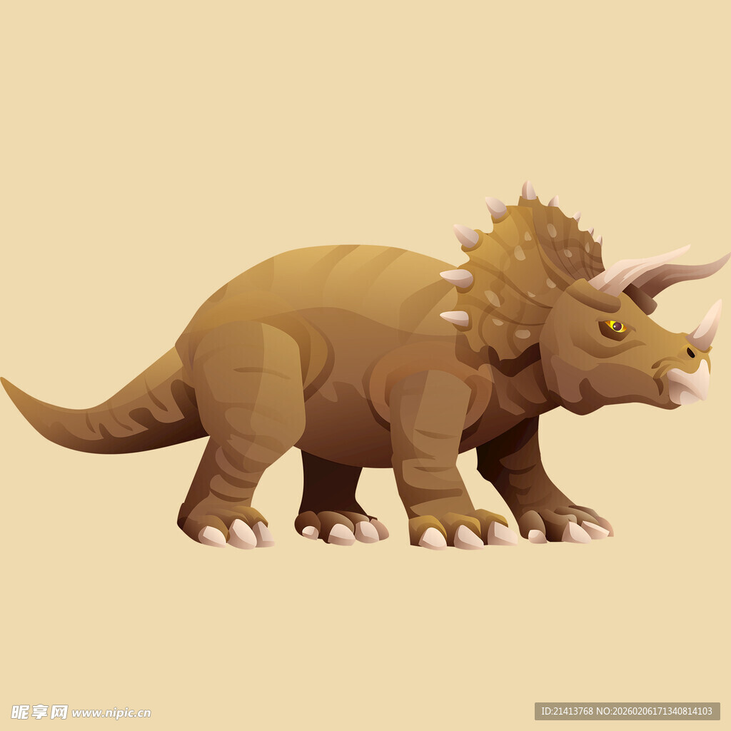 三角恐龙插画形象