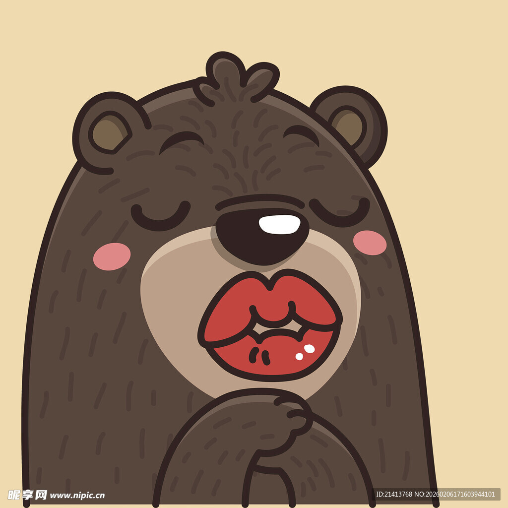 可爱小熊嘟嘴卖萌