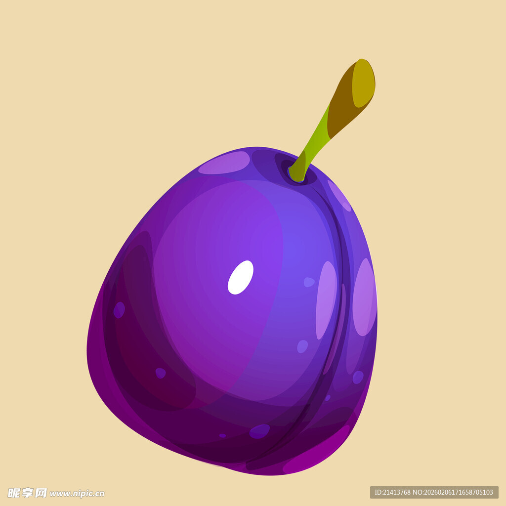 紫色李子插画
