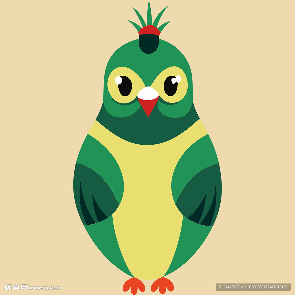 可爱卡通鹦鹉形象