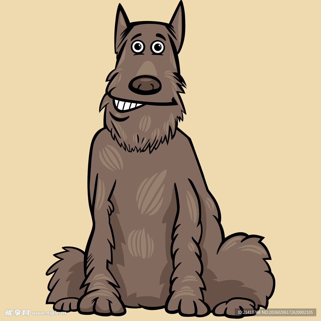 坐着的卡通灰狗