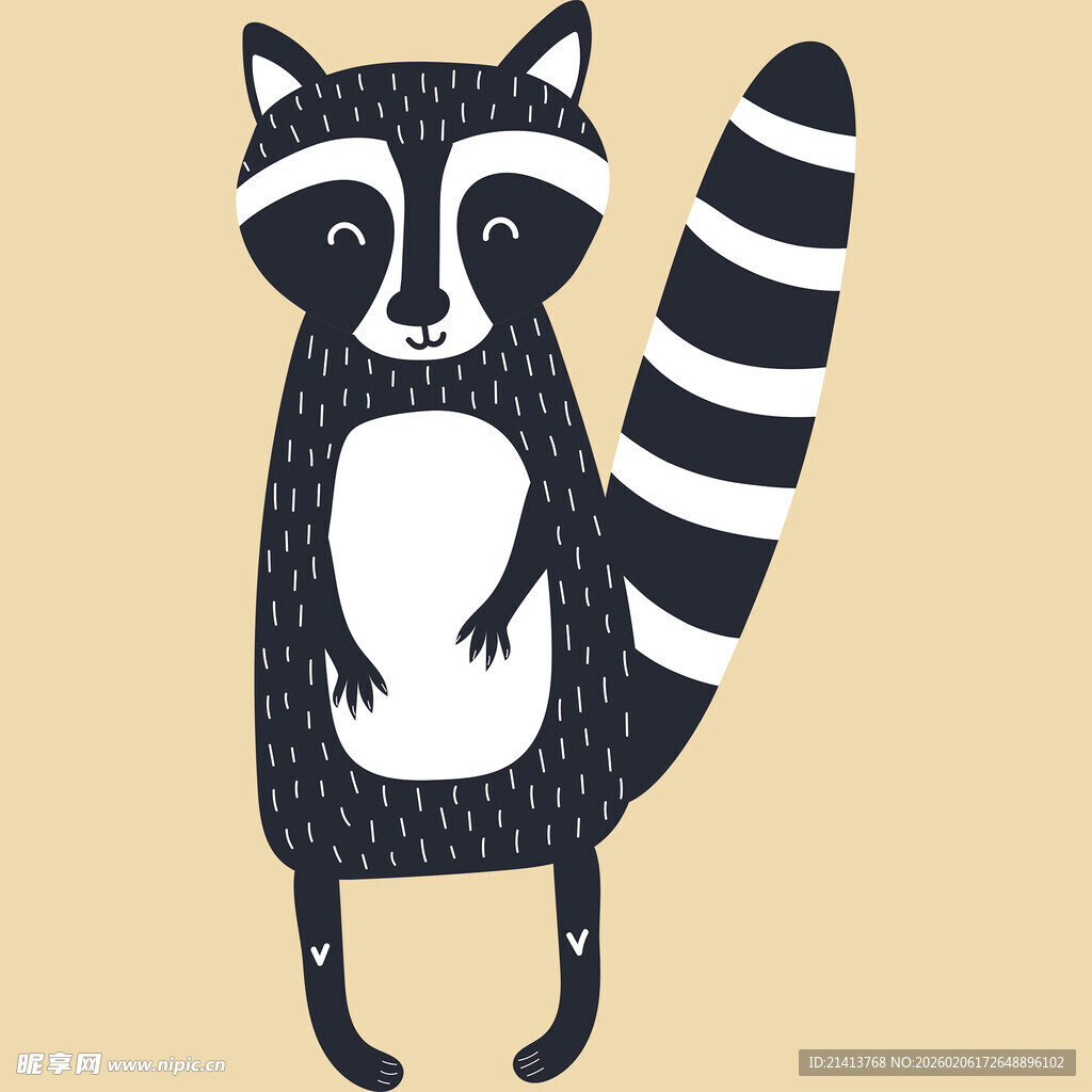 可爱浣熊卡通形象